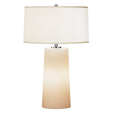 Robert Abbey White Frosted Glass with White Shade Table Lamp