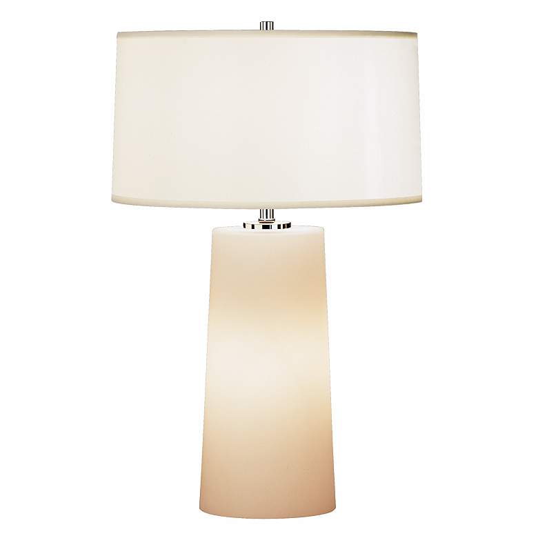 Image 2 Robert Abbey White Frosted Glass with White Shade Table Lamp