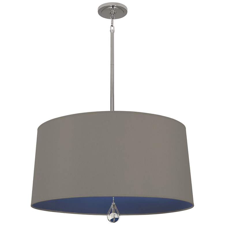 Image 1 Robert Abbey Williamsburg Custis Pend 25.5" Grey Fab Shade W/ Blue