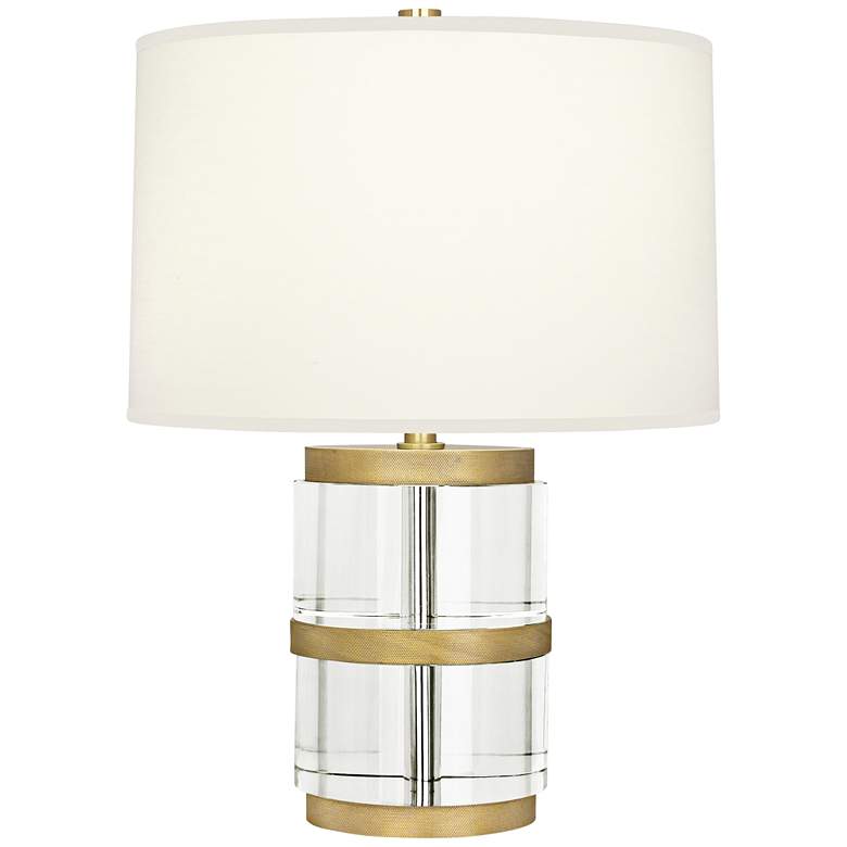 Image 1 Robert Abbey Wyatt Clear Crystal Column and Fondine Accent Lamp