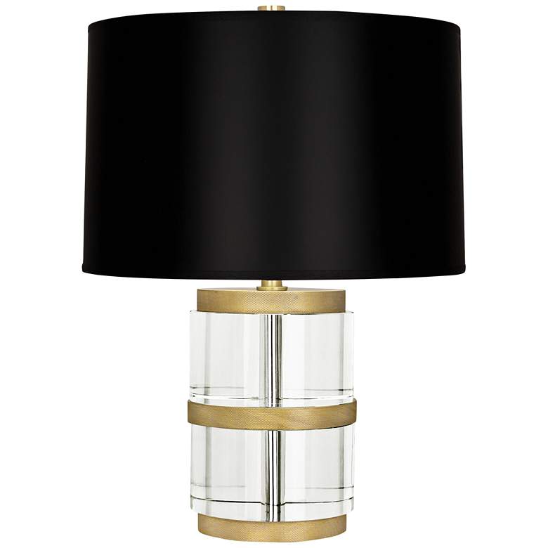 Image 1 Robert Abbey Wyatt Clear Crystal Column and Parchment Accent Lamp