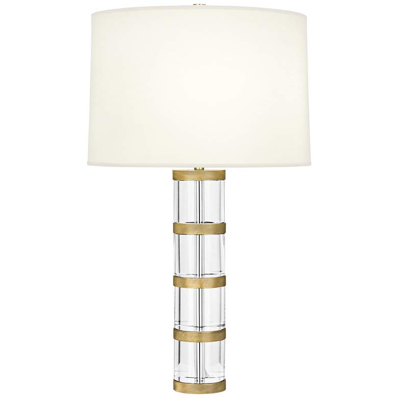 Image 1 Robert Abbey Wyatt Modern Brass Table Lamp with White Shade