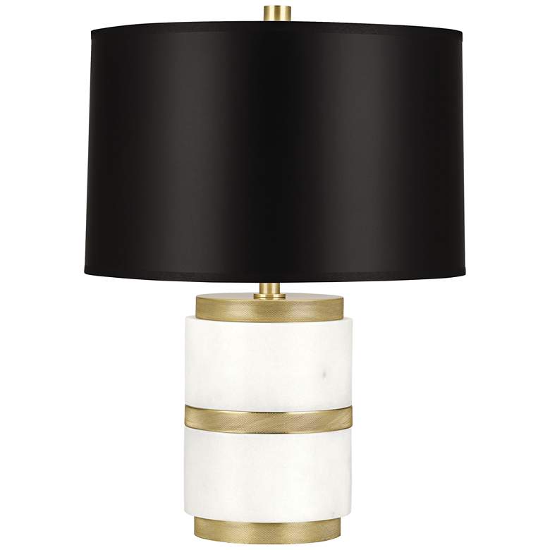 Image 1 Robert Abbey Wyatt Modern Brass with Black Shade Accent Lamp