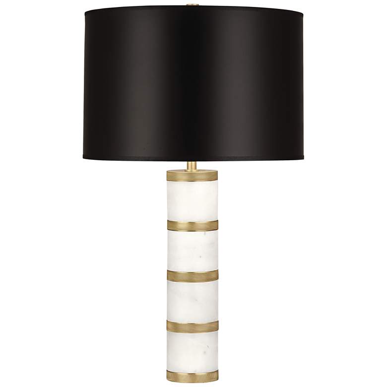 Image 1 Robert Abbey Wyatt Modern Brass with Black Shade Table Lamp