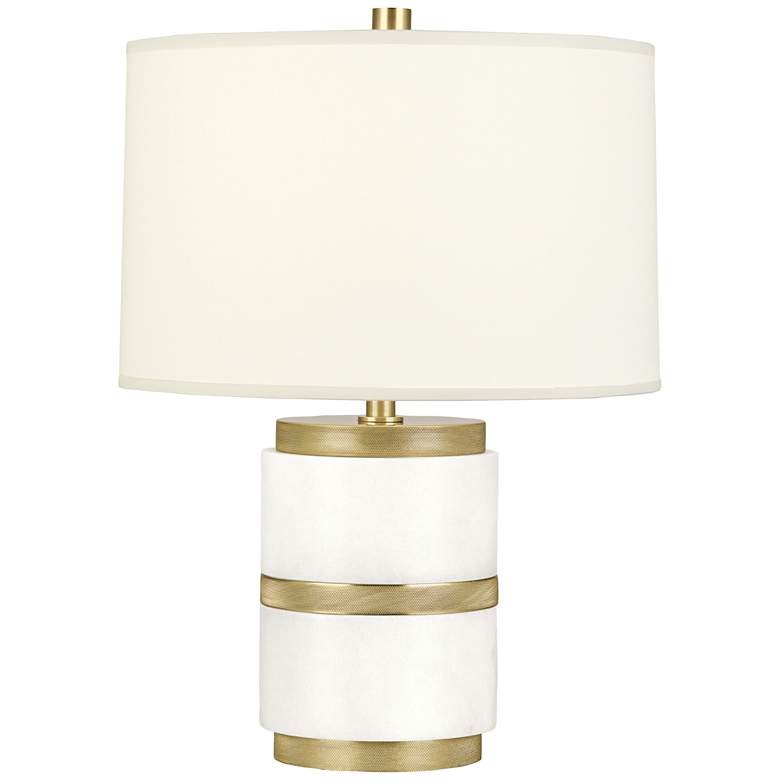 Image 1 Robert Abbey Wyatt Modern Brass with White Shade Accent Lamp