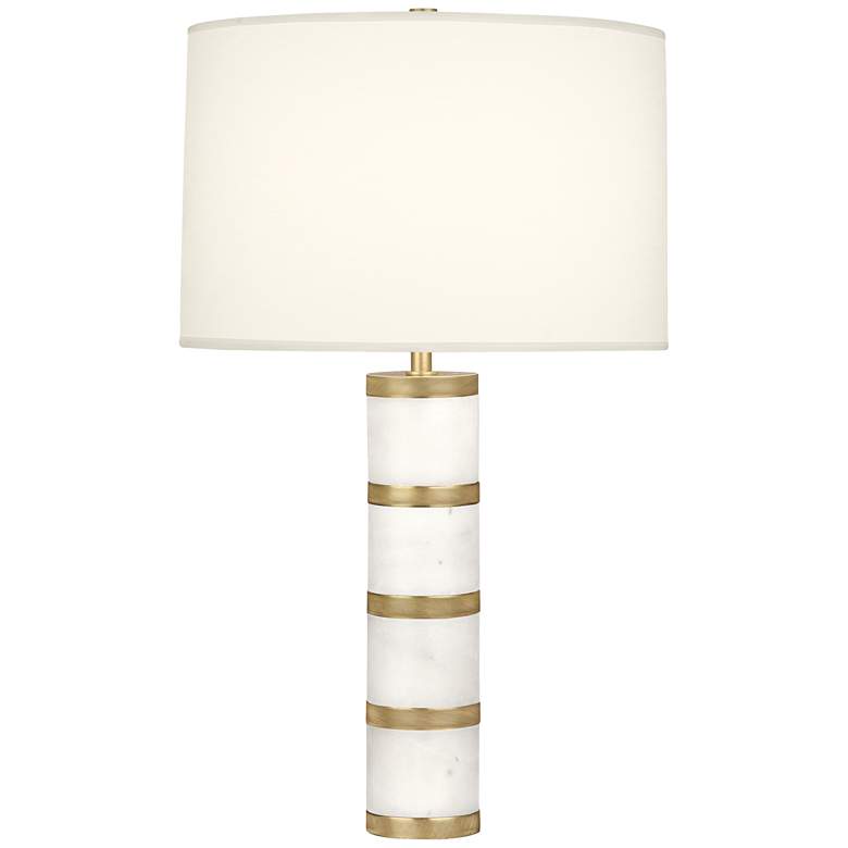 Image 1 Robert Abbey Wyatt Modern Brass with White Shade Table Lamp