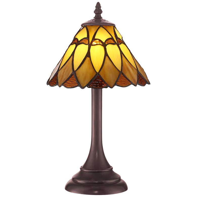 Image 2 Robert Louis Tiffany 14 inch High Austin Art Glass LED Accent Lamp