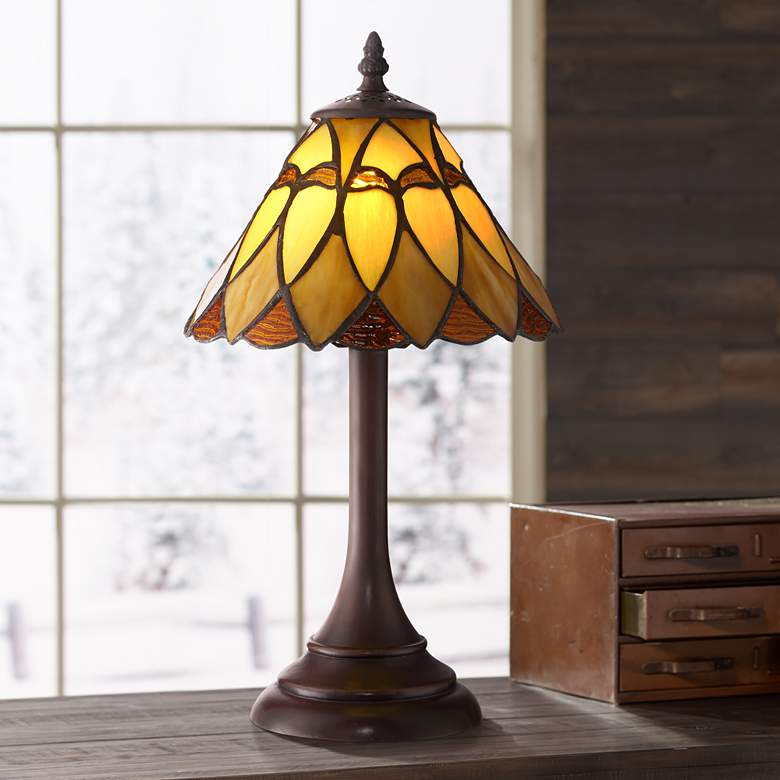 Image 1 Robert Louis Tiffany 14" High Austin Art Glass LED Accent Lamp