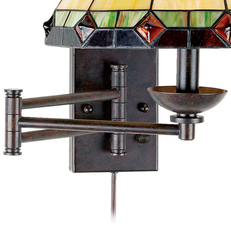 Image 5 Robert Louis Tiffany 17" High Glass Plug-In Swing Arm Wall Lamp more views