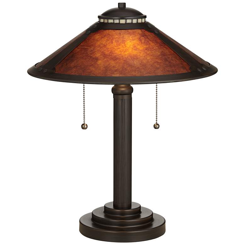 Image 2 Robert Louis Tiffany 18 1/2" High Mission-Style Mica Shade Accent Lamp