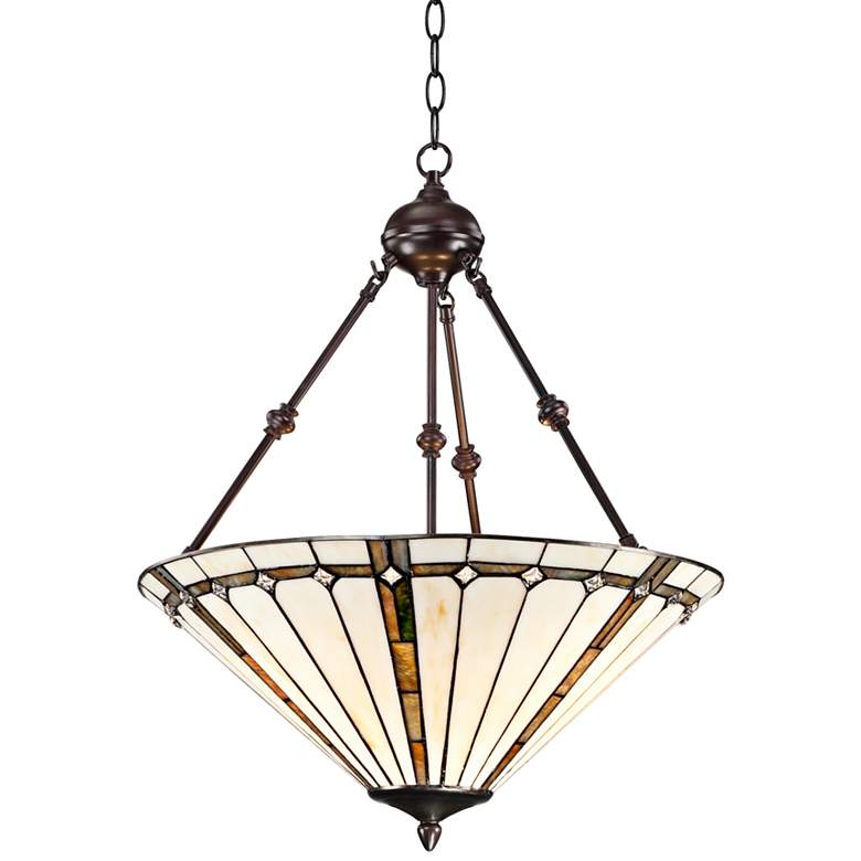 Image 6 Robert Louis Tiffany 20" Wide 3-Light Ivory Glass Cone Pendant Light more views