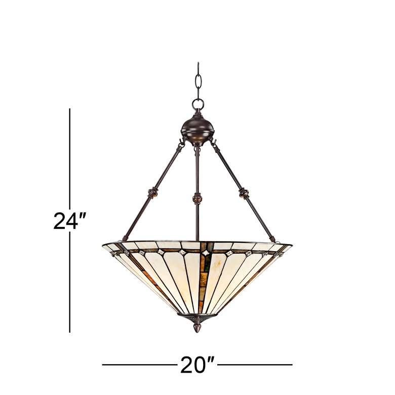 Image 7 Robert Louis Tiffany 20" Wide 3-Light Ivory Glass Cone Pendant Light more views