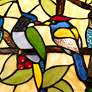 Robert Louis Tiffany 20" Wide Garden Birds Plug-In Swag Chandelier