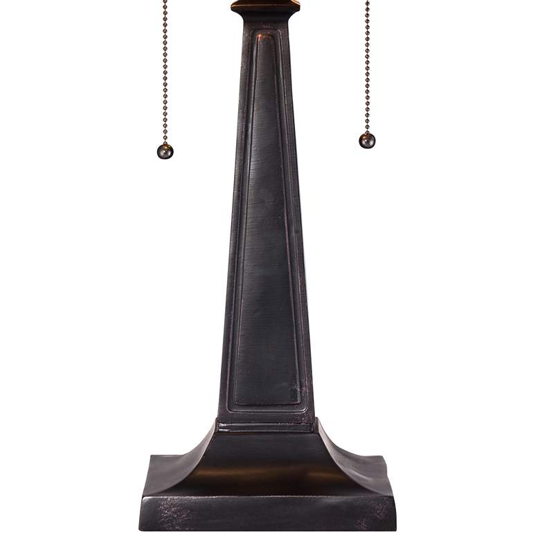 Image 6 Robert Louis Tiffany 21 1/2" Mission Bronze Art Glass Table Lamp more views