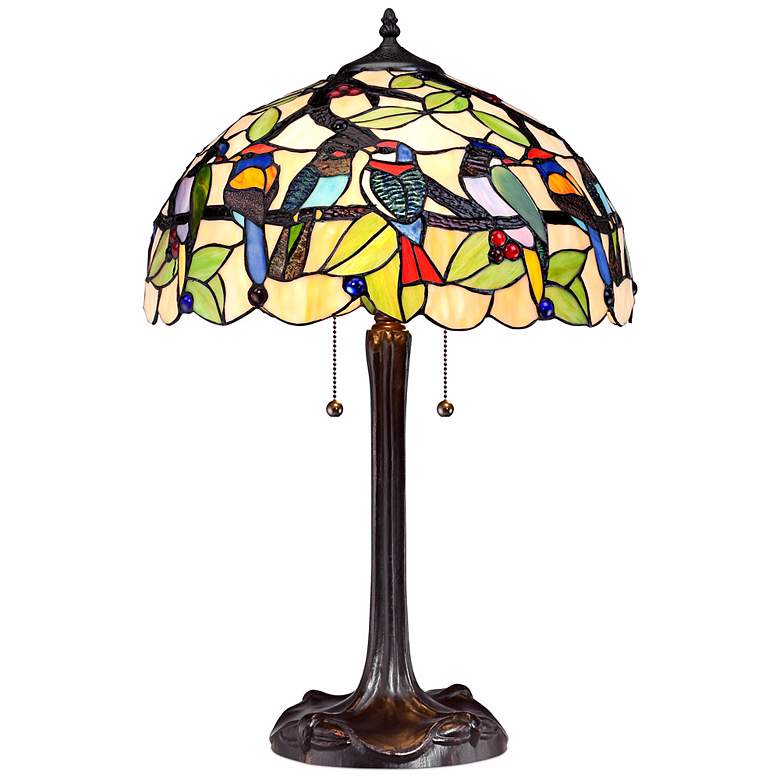 Image 2 Robert Louis Tiffany 24 3/4" Woodland Birds Tiffany-Style Table Lamp