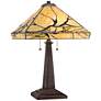 2_Robert Louis Tiffany 24" Budding Branch Art Glass Lamp with Dimmer