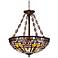 Robert Louis Tiffany 24" Tiffany-Style Art Glass Bowl Pendant Light