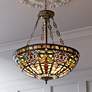 Thumbnail1 of Robert Louis Tiffany 24" Tiffany-Style Art Glass Bowl Pendant Light