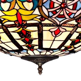 Image3 of Robert Louis Tiffany 24" Tiffany-Style Art Glass Bowl Pendant Light more views