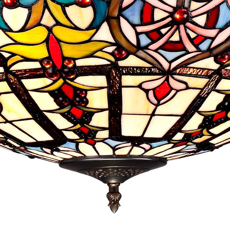 Image 3 Robert Louis Tiffany 24" Tiffany-Style Art Glass Bowl Pendant Light more views