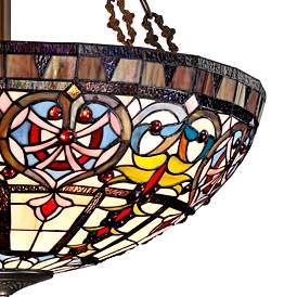 Image4 of Robert Louis Tiffany 24" Tiffany-Style Art Glass Bowl Pendant Light more views