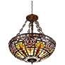 6_Robert Louis Tiffany 24" Tiffany-Style Art Glass Bowl Pendant Light more views