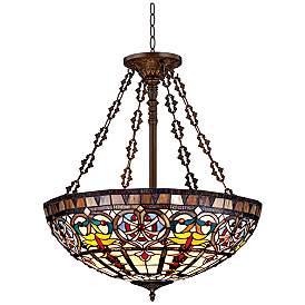 Image2 of Robert Louis Tiffany 24" Tiffany-Style Art Glass Pendant Light
