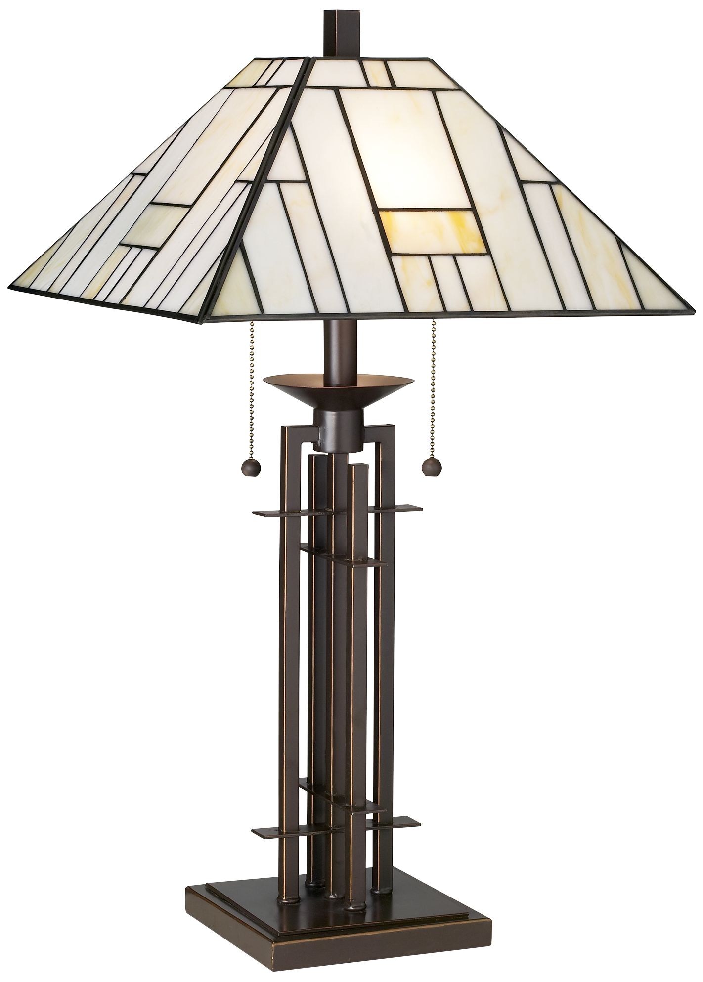 Image 2 Robert Louis Tiffany 26 3/8" High Mission Iron Table Lamp with Dimmer