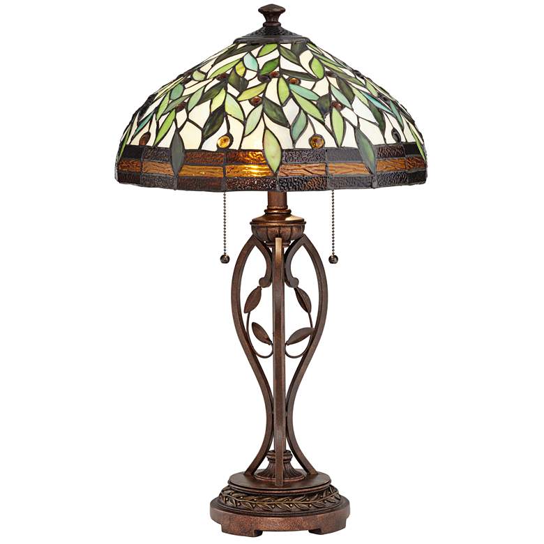 Image 2 Robert Louis Tiffany 26" Blossoming Leaf and Vine Tiffany-Style Lamp