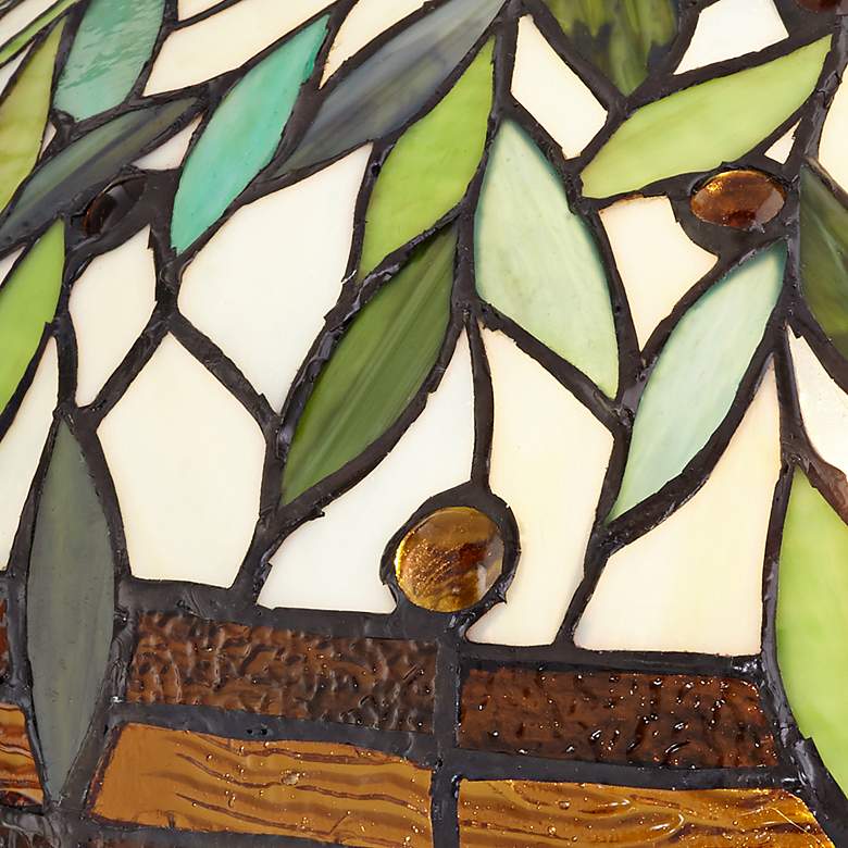Image 3 Robert Louis Tiffany 26" Blossoming Leaf and Vine Tiffany-Style Lamp more views