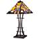 Robert Louis Tiffany 27" Jewel Tone Art Glass Tiffany-Style Table Lamp