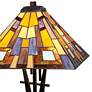 3_Robert Louis Tiffany 27" Jewel Tone Art Glass Tiffany-Style Table Lamp more views