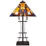 6_Robert Louis Tiffany 27" Jewel Tone Art Glass Tiffany-Style Table Lamp more views