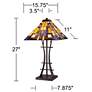 7_Robert Louis Tiffany 27" Jewel Tone Art Glass Tiffany-Style Table Lamp more views