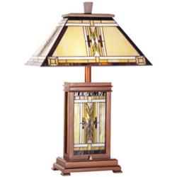 Robert Louis Tiffany 27&quot; Tiffany-Style Glass Night Light Table Lamp