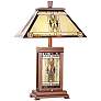 Thumbnail2 of Robert Louis Tiffany 27" Walnut Mission Night Light Table Lamp