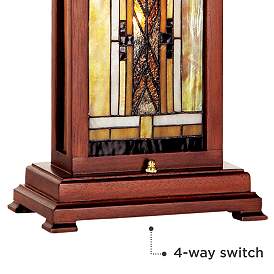 Image5 of Robert Louis Tiffany 27" Walnut Mission Night Light Table Lamp more views