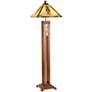 Robert Louis Tiffany 62 1/2" Walnut Mission Night Light Floor Lamp