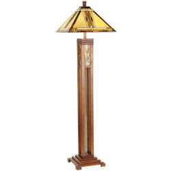 Robert Louis Tiffany 62 1/2&quot; Walnut Mission Night Light Floor Lamp