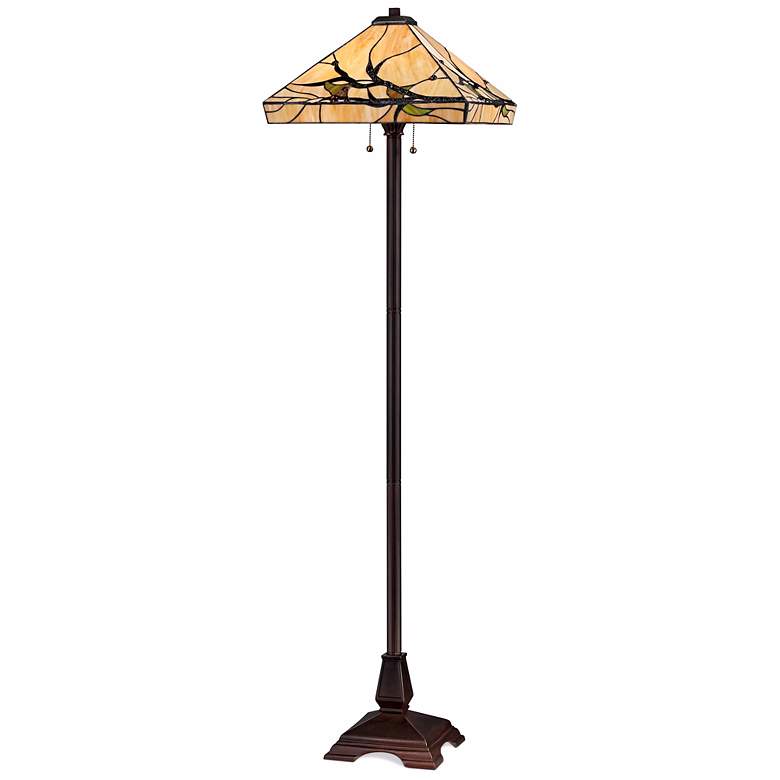 Image 3 Robert Louis Tiffany 62" Budding Branch Art Glass Floor Lamp