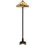 Robert Louis Tiffany 62" Budding Branch Art Glass Floor Lamp in scene