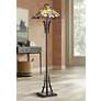 1_Robert Louis Tiffany 62" High Jewel Tone Art Glass Floor Lamp