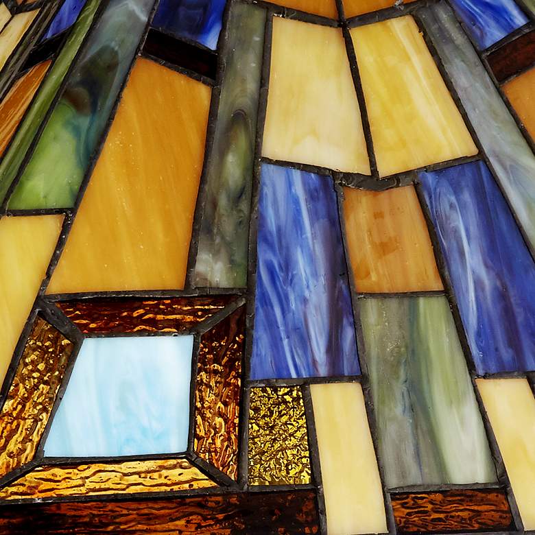 Image 3 Robert Louis Tiffany 62 inch High Jewel Tone Art Glass Floor Lamp more views