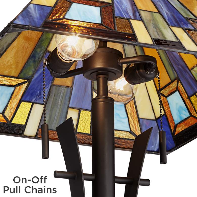 Image 5 Robert Louis Tiffany 62" High Jewel Tone Art Glass Floor Lamp more views
