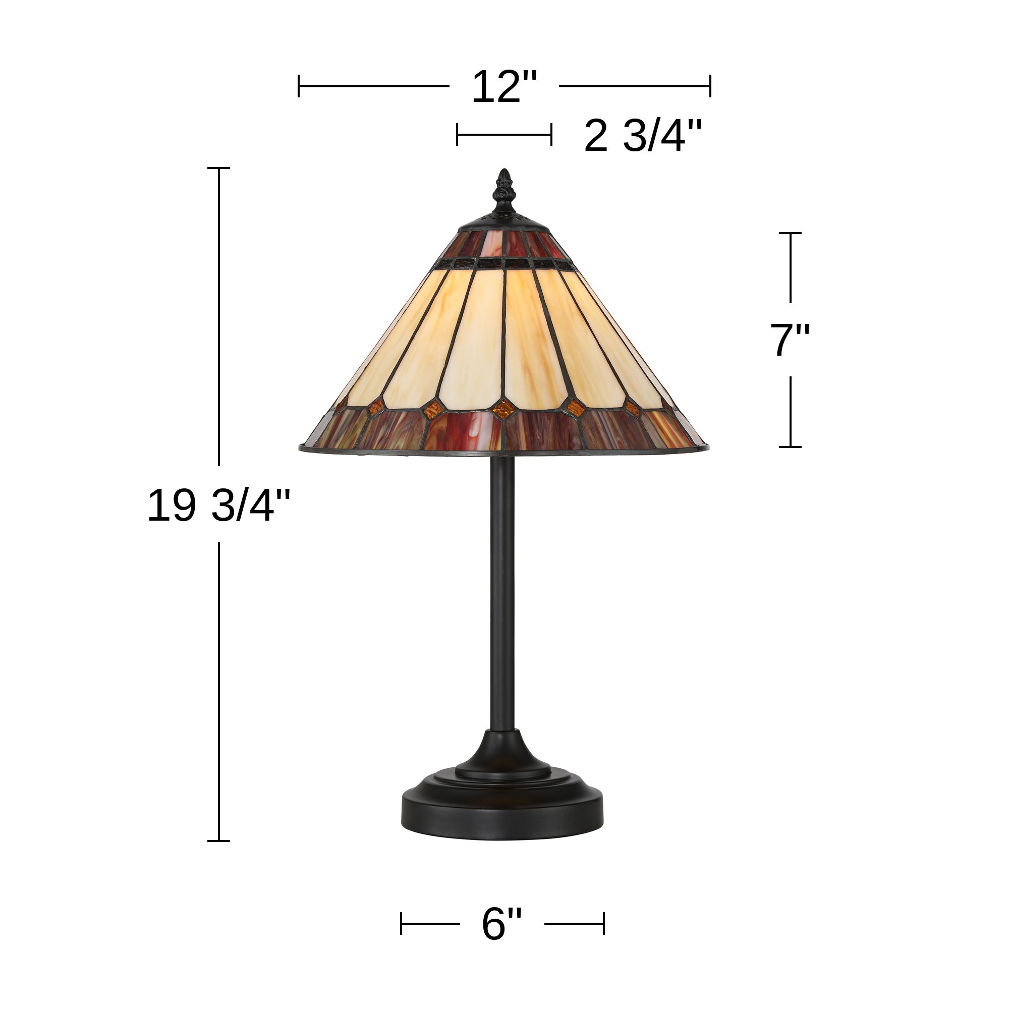 Robert Louis Tiffany Albany 19 3/4" Tiffany Style Art Glass Table Lamp in scene
