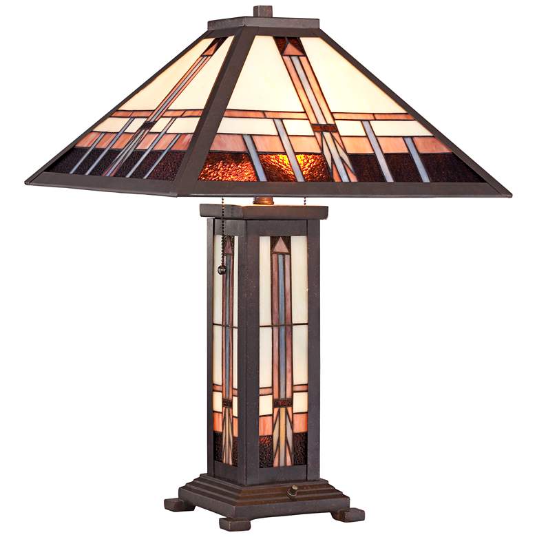 Image 2 Robert Louis Tiffany Alfred 26" Mission Lamp with Table Top Dimmer