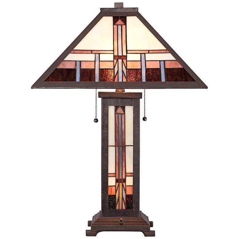 Robert Louis Tiffany Alfred Mission Lamp with Table Top Dimmer more views