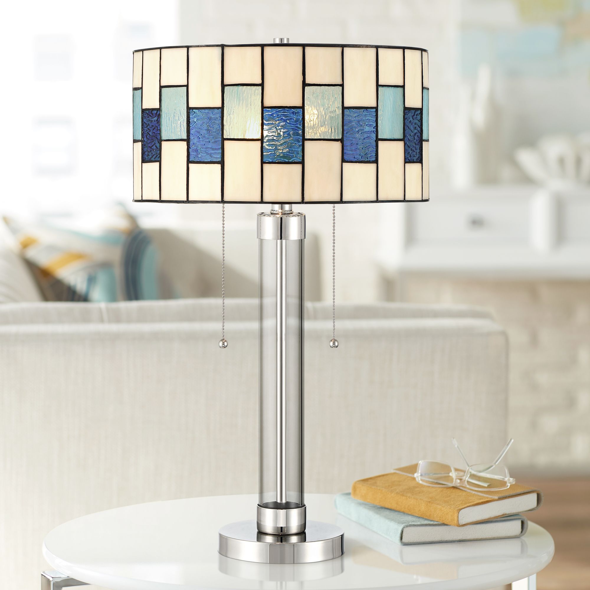 Robert Louis Tiffany Andra 24 1/2" High Art Glass Table Lamp Set of 2