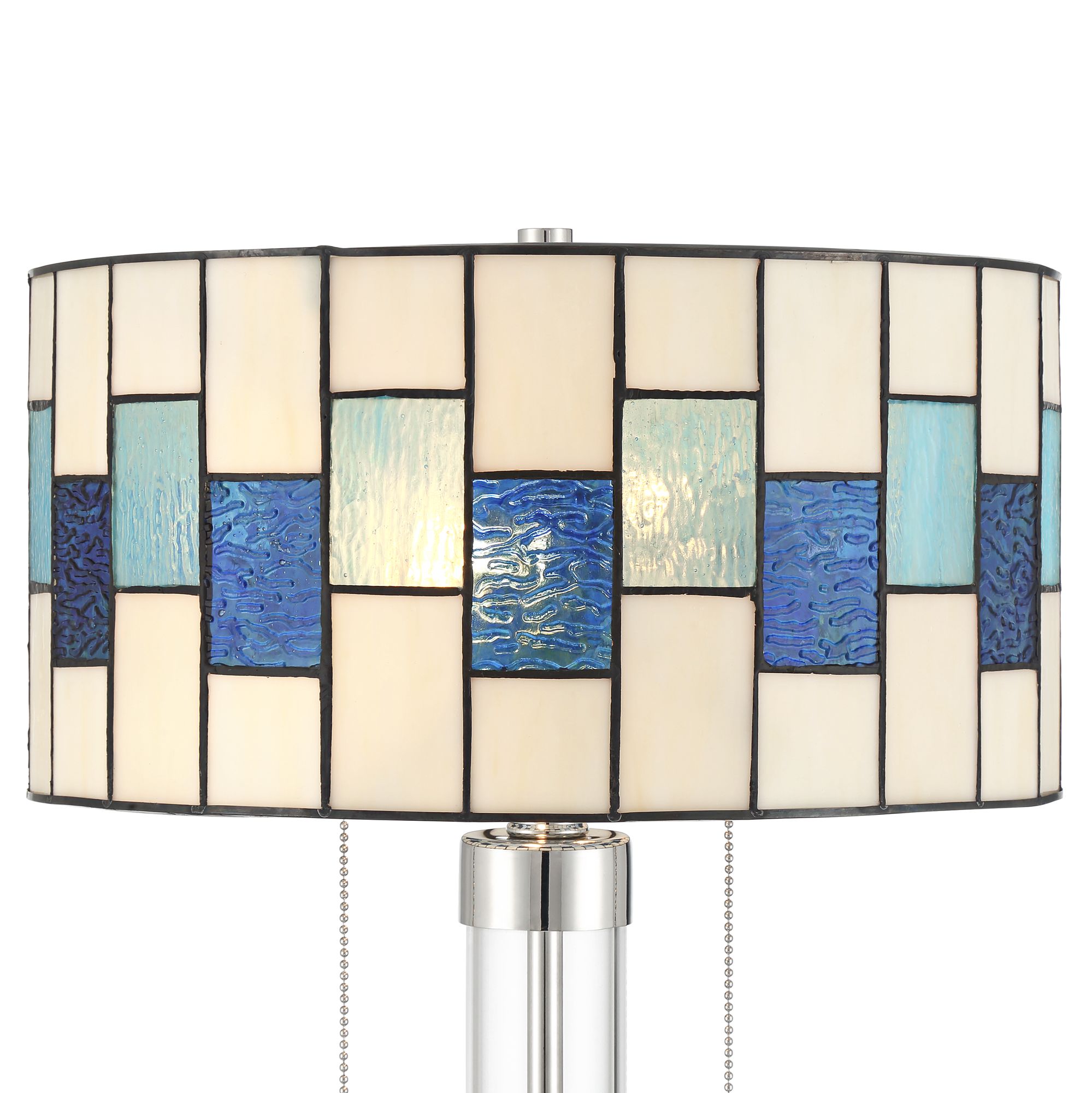 Image 3 Robert Louis Tiffany Andra 24 1/2"H Blue Art Glass 2-Light Table Lamp more views