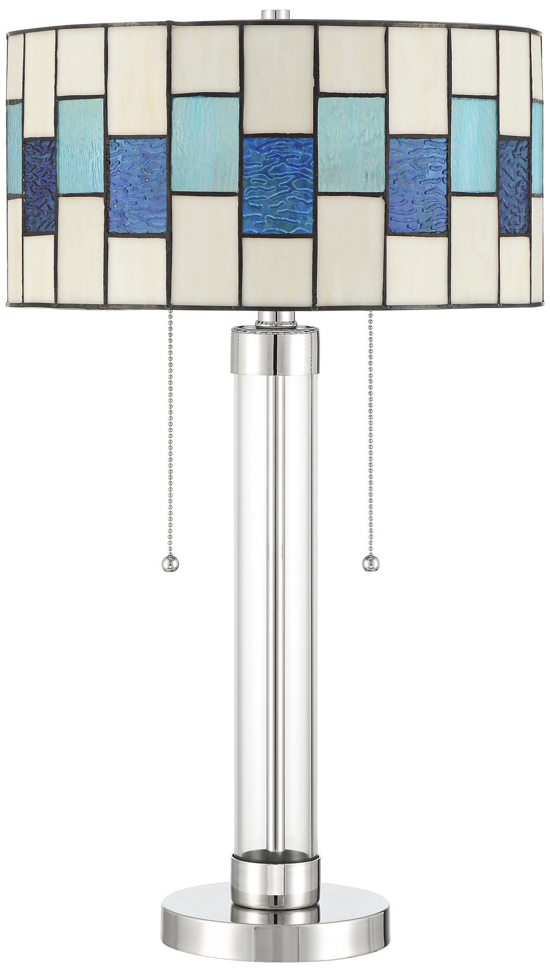 Robert Louis Tiffany Andra 24 1/2"H Blue Art Glass 2-Light Table Lamp